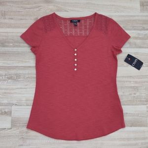 ✨ CHAPS Short Sleeve Shirt Henley Shirt ✨
